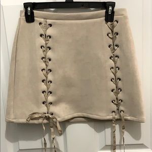 Tan suede skirt